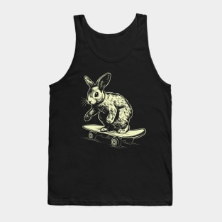 Rabbit Lover Bunny on Skateboard Tank Top